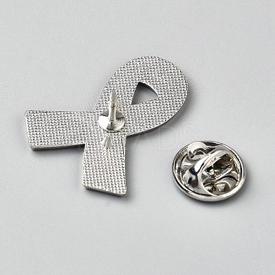 Awareness Ribbon Theme Enamel Pins JEWB-WH0026-60A-1
