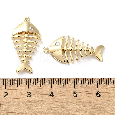 Brass Micro Pave Clear Cubic Zirconia Pendants KK-H455-28G-1