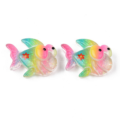 Rainbow Resin Cabochons CRES-N024-38-1