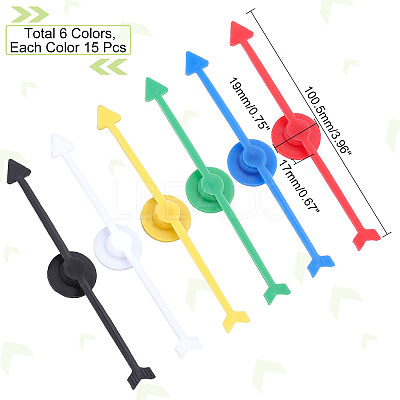 90Pcs 6 Colors Plastic Spining Pointer AJEW-CA0002-05-1