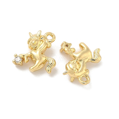 Brass Micro Pave Cubic Zirconia Charms KK-B166-16G-1