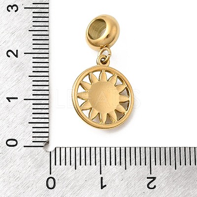 304 Stainless Steel Crystal Rhinestone European Dangle Charms STAS-D153-06A-G-1
