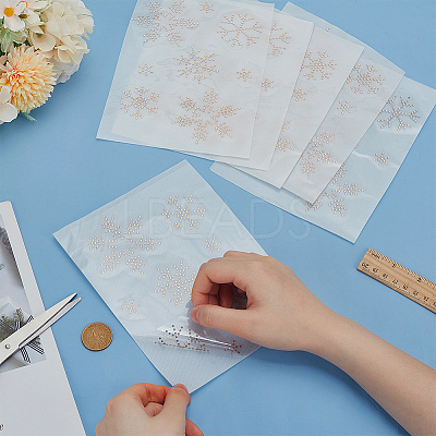 Snowflake Pattern Hotfix Rhinestones DIY-WH0430-205D-1