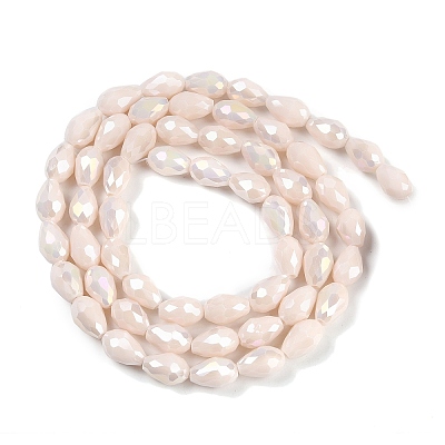 Opaque Solid Color Electroplate Glass Beads Strands EGLA-N013-P10mm-B08-1