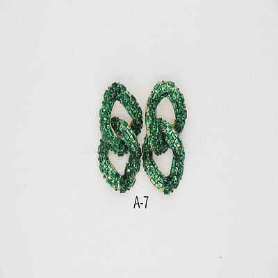 Alloy & Glass Dangle Stud Earrings FS-WG3D9CC-08-1