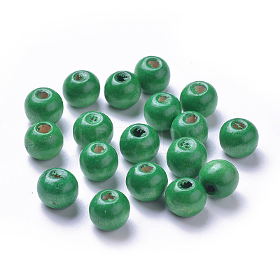 Dyed Natural Wood Beads WOOD-Q006-10mm-05-LF-1