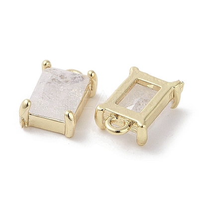 Brass Micro Pave Cubic Zirconia Charms KK-G491-31G-04-1