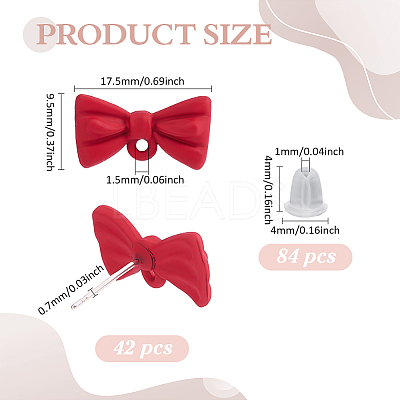42Pcs Alloy Bowknot Stud Earring Findings EJEW-ME0001-29-1