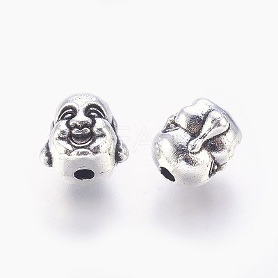 Tibetan Style Alloy Buddha Head Beads X-TIBEB-7056-AS-FF-1