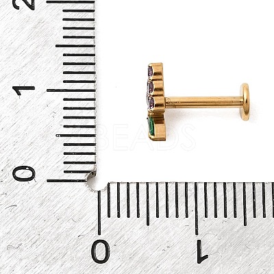 F136 Titanium Pave Cubic Zirconia Fruit Internally Threaded Labrets ME-CBA9828-06C-G-1