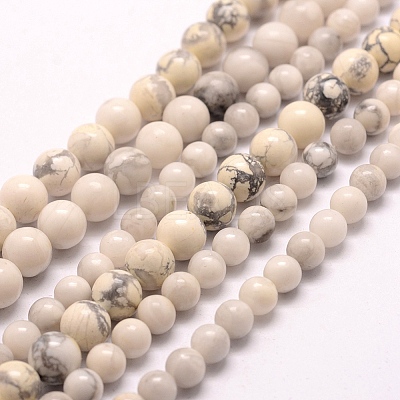 Natural Howlite Beads Strands G-E380-08-4mm-1