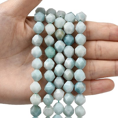 Natural Flower Amazonite Beads Strands G-Z119-A09-03-1