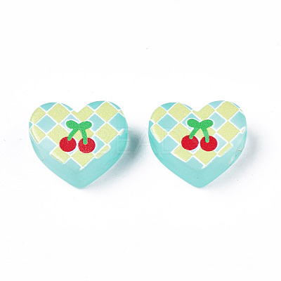 Transparent Printed Acrylic Beads MACR-S373-124-H03-1