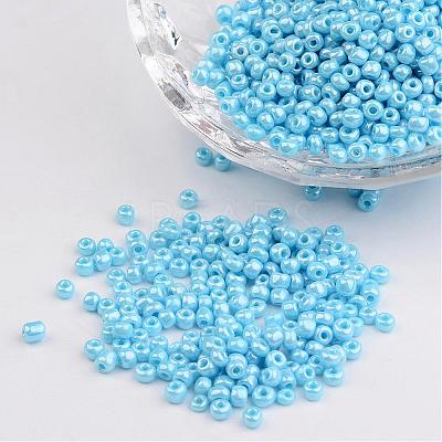 DIY Craft Beads 8/0 Opaque Colors Lustered Round Glass Seed Beads X-SEED-A012-3mm-123-1