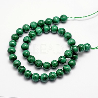 Natural Malachite Beads Strands G-O152-47-8mm-1