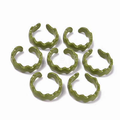 Spray Painted Alloy Cuff Rings X-RJEW-T011-16-RS-1