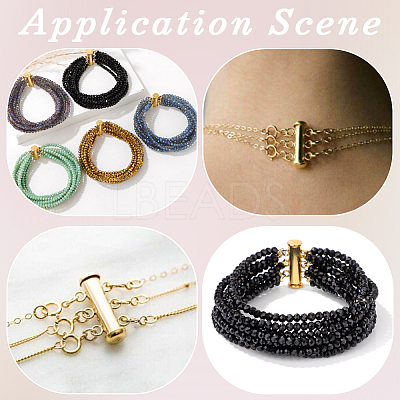 3Pcs 2 Holes Brass Slide Lock Clasps KK-BBC0027-60A-1