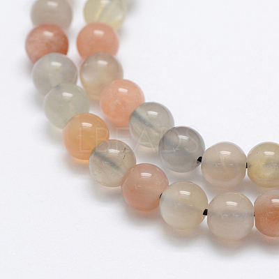 Natural Multi-Moonstone Beads Strands G-P322-43-6mm-1