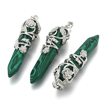 Synthetic Malachite Pointed Pendants G-O164-02-P02-1