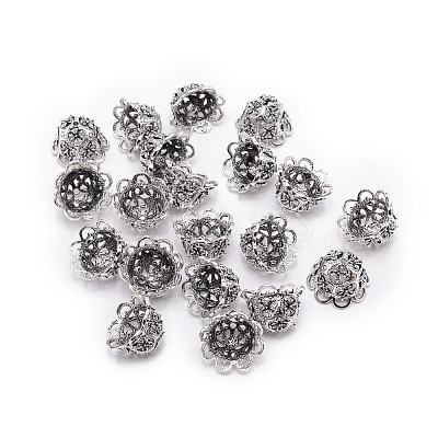 Tibetan Style Zinc Alloy Bead Cap PALLOY-WH0085-79B-1