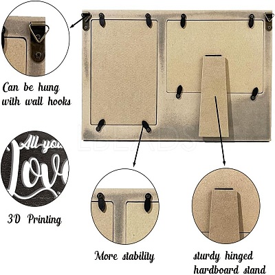 MDF Double Photo Frames AJEW-WH0424-006-1