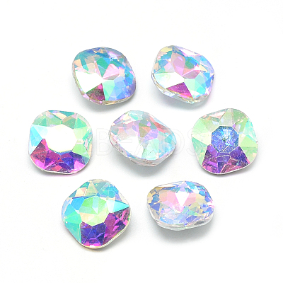 Pointed Back Glass Rhinestone Cabochons RGLA-T032-12x12mm-02-1