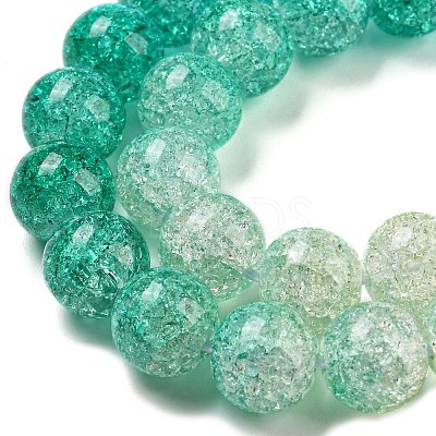 Spray Painted Crackle Glass Beads Strands DGLA-C002-10mm-10-1