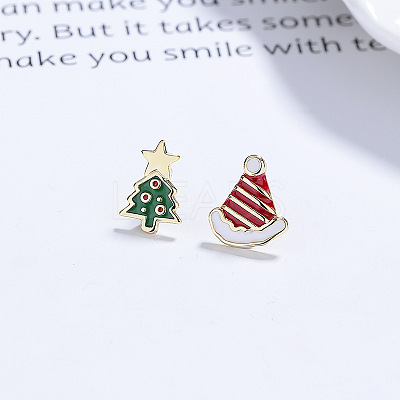 925 Sterling Silver Stud Earrings EJEW-F397-02G-1