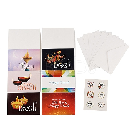 Rectangle Diwali Day Paper Greeting Card DIY-NH0010-01C-1