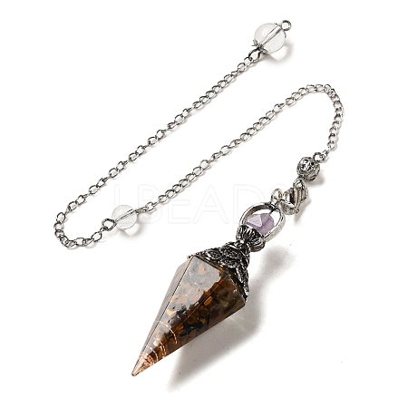 Resin Bullet Dowsing Pendulum Big Pendants G-H058-01AS-10-1