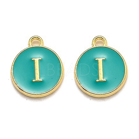 Golden Plated Alloy Enamel Charms ENAM-Q437-15I-1