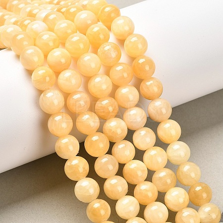 Natural Topaz Jade Beads Strands G-E266-11A-8mm-1
