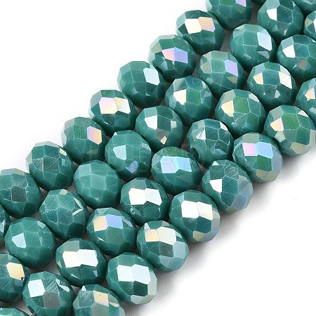 Electroplate Glass Beads Strands EGLA-A044-P8mm-B31-1