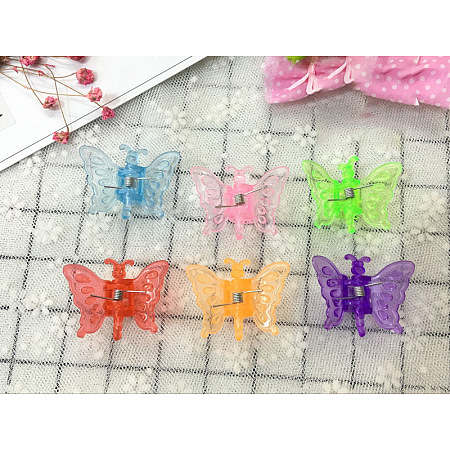 Transparent Plastic Claw Hair Clips OHAR-WH0016-12-1