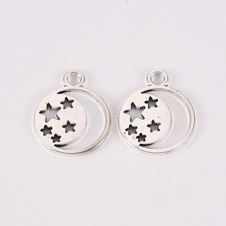 Tibetan Style Alloy Pendants TIBE-N010-76AS-RS-1