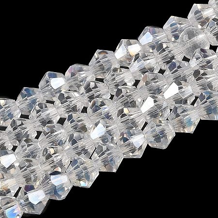 Transparent Electroplate Glass Beads Strands GLAA-F029-2mm-A13-1