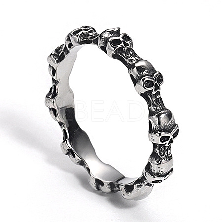 Skull Titanium Steel Rings for Men PW-WG56FBD-02-1
