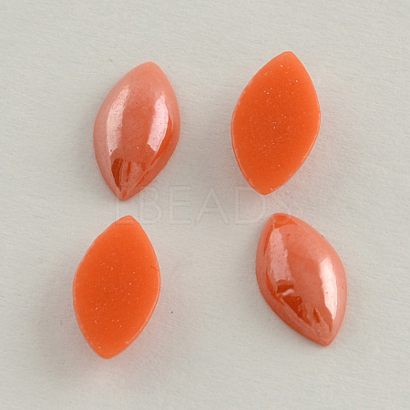 Pearlized Plated Opaque Glass Cabochons PORC-S779-7x14-04-1
