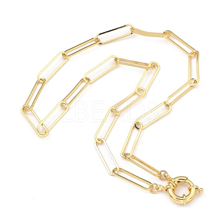 Brass Paperclip Chain Necklaces NJEW-JN03066-01-1