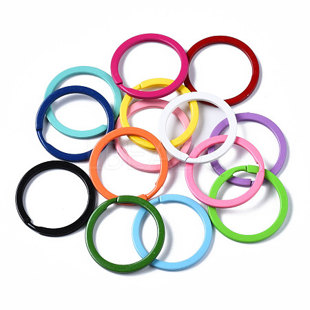 Spray Painted Iron Split Key Rings X-KEYC-S255-003-1