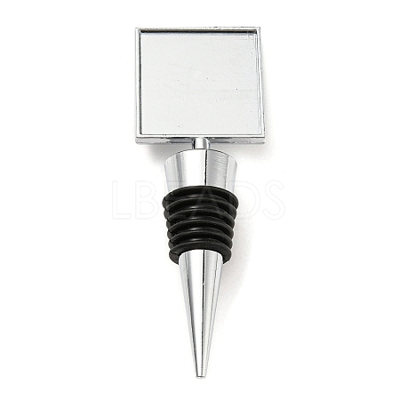 Alloy Wine Bottle Stopper Cabochon Settings AJEW-Z016-02D-P-1