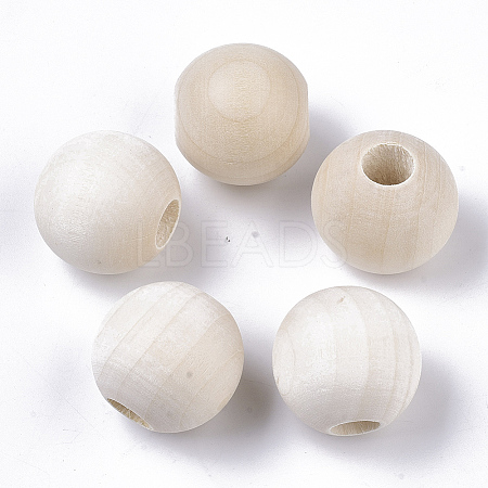 Unfinished Natural Wood Beads X-WOOD-Q041-04C-1