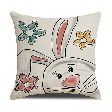 Easter Theme Linen Throw Pillow Covers AJEW-H146-01A-1