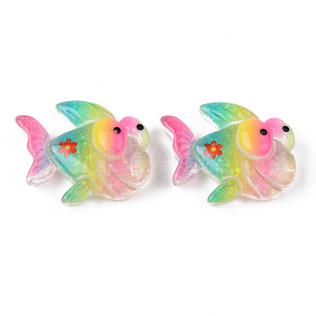 Rainbow Resin Cabochons CRES-N024-38-1