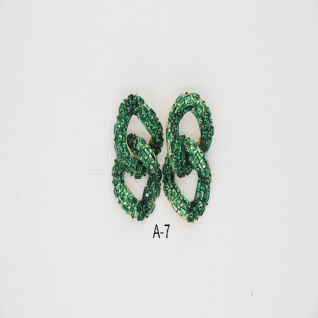 Alloy & Glass Dangle Stud Earrings FS-WG3D9CC-08-1