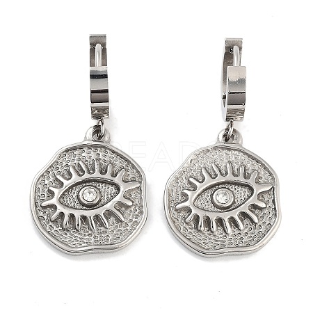 Evil Eye 304 Stainless Steel Dangle Earrings EJEW-L283-087P-1