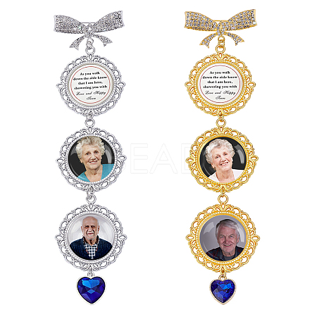 2Pcs 2 Colors Alloy Rhinestone Brooch Base Settings FIND-GA0008-59-1