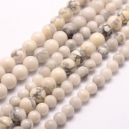 Natural Howlite Beads Strands G-E380-08-4mm-1
