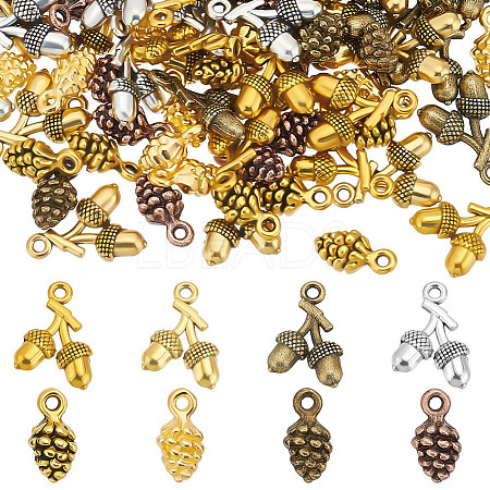 96Pcs 8 Style Tibetan Style Alloy Pendants Sets TIBEP-FG0001-04-1