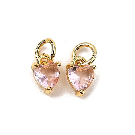 Brass Micro Pave Cubic Zirconia Charms KK-P192-08-G08-1